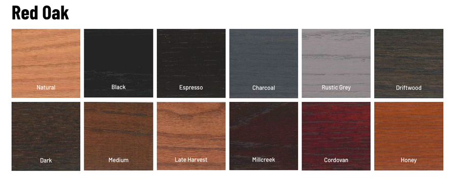 Red oak wood stain options for Champion game tables